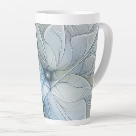 Elegant Beauty Modern Abstract Fractal Art Flower Latte Mok (Rechterhoek)