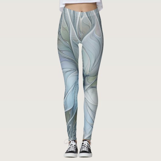 Elegant Beauty Modern Abstract Fractal Art Flower Leggings (Voorkant)