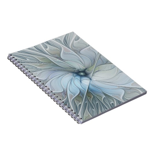 Elegant Beauty Modern Abstract Fractal Art Flower Notitieboek (Rechterzijde)