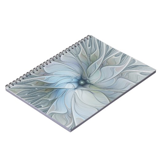 Elegant Beauty Modern Abstract Fractal Art Flower Notitieboek (Linkerzijde)