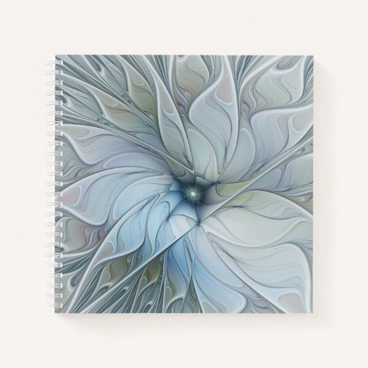 Elegant Beauty Modern Abstract Fractal Art Flower Notitieboek (Voorkant)