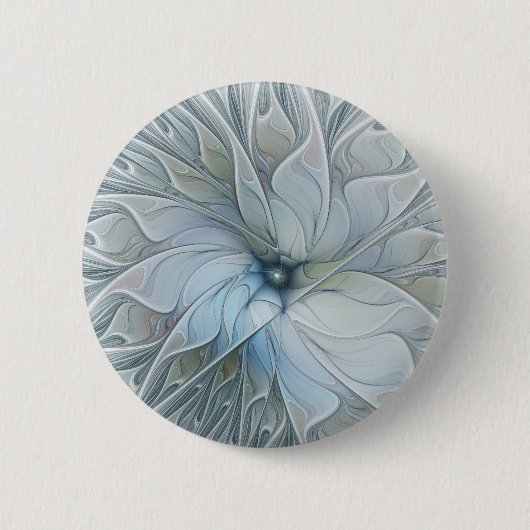 Elegant Beauty Modern Abstract Fractal Art Flower Ronde Button 5,7 Cm (Voorkant)