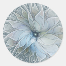Elegant Beauty Modern Abstract Fractal Art Flower Ronde Sticker