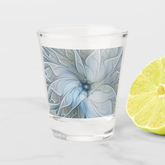 Elegant Beauty Modern Abstract Fractal Art Flower Shot Glas (Voorkant)
