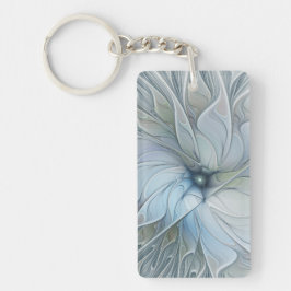 Elegant Beauty Modern Abstract Fractal Art Flower Sleutelhanger