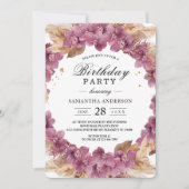 Elegant Beauty Pink Waterverf Orchid & Pampas Kaart (Voorkant)