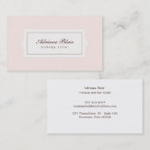 Elegant Beauty Plaque Style Licht Roze Visitekaartje (Voorkant / Achterkant)