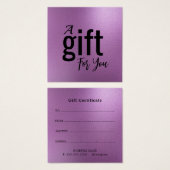 Elegant Beauty Salon Cadeaubon Kaart – Eenvoudig (Voorkant /achterkant)