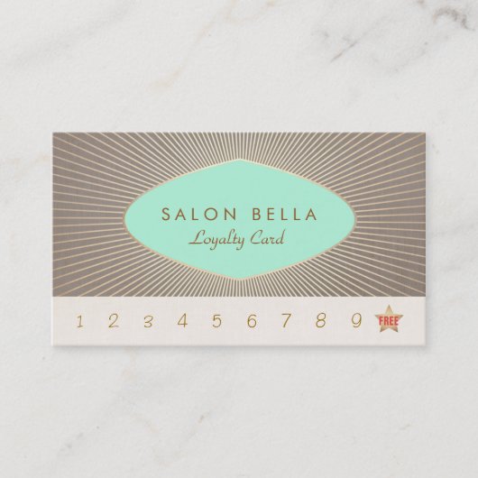 Elegant Beauty Salon Customer Loyalty Punch Card (Voorkant)
