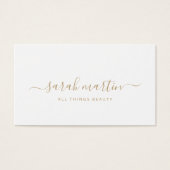 Elegant Beauty Salon Gold Gift Certificate Visitekaartje (Voorkant)