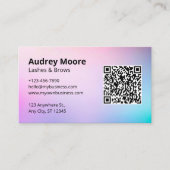 Elegant Beauty Salon Lashes Brows Logo QR Code Visitekaartje (Voorkant)
