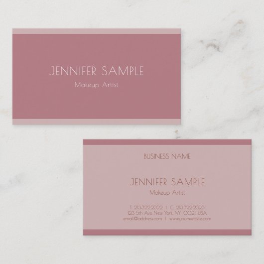 Elegant Beauty Salon Makeup Artist Sjabloon Modern Visitekaartje (Voorkant / Achterkant)