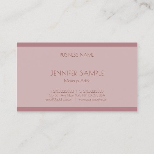 Elegant Beauty Salon Makeup Artist Sjabloon Modern Visitekaartje (Achterkant)