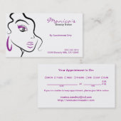 Elegant Beauty Salon met datum van benoeming Afsprakenkaartje (Voorkant / Achterkant)