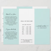 Elegant Beauty Salon Turquoise Trifold Brochure (Voorkant / Achterkant)