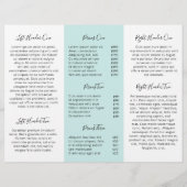 Elegant Beauty Salon Turquoise Trifold Brochure (Achterkant)