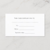 Elegant Beauty Therapy Salon Gift Certificate Kortingskaartje (Achterkant)