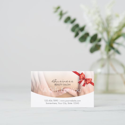 Elegant Beauty Therapy Salon Gift Certificate Kortingskaartje (Staand voorkant)