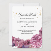 Elegant Beauty Waterverf Roze en Paarse orchideeën Save The Date (Voorkant)