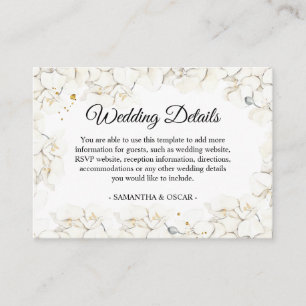 Elegant Beauty White Orchids Lijst Informatiekaartje