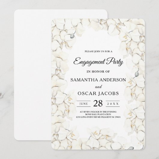 Elegant Beauty White Orchids Lijst Kaart (Voorkant / Achterkant)