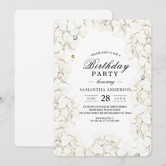 Elegant Beauty White Orchids Lijst Kaart (Voorkant / Achterkant)