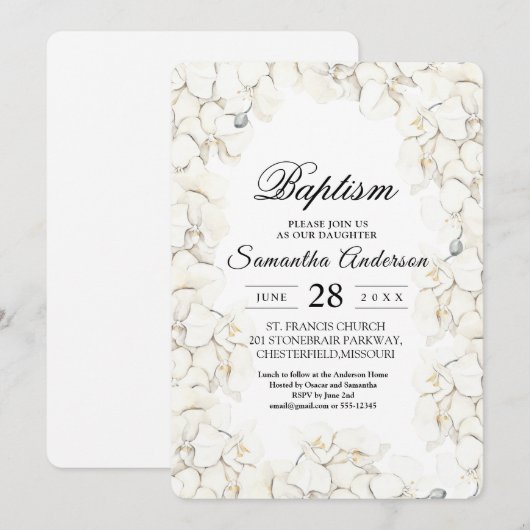 Elegant Beauty White Orchids Lijst Kaart (Voorkant / Achterkant)