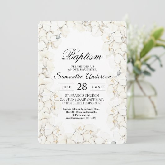 Elegant Beauty White Orchids Lijst Kaart (Staand voorkant)