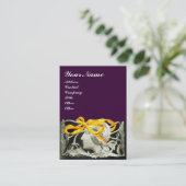 ELEGANT BEAUTY zwart-wit, geel paars Visitekaartje (Staand voorkant)