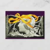 ELEGANT BEAUTY zwart-wit, geel paars Visitekaartje (Achterkant)