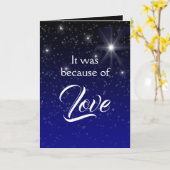 Elegant Because of Love Scripture Christmas Kaart (Gele Bloem)