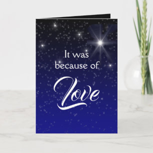Elegant Because of Love Scripture Christmas Kaart