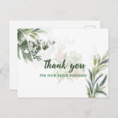 Elegant bedankbericht voor de orderbevestiging briefkaart (Voorkant / Achterkant)