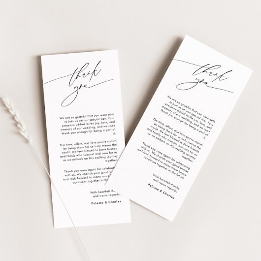 Elegant bedankkaart met kalligrafie lettertype kaart