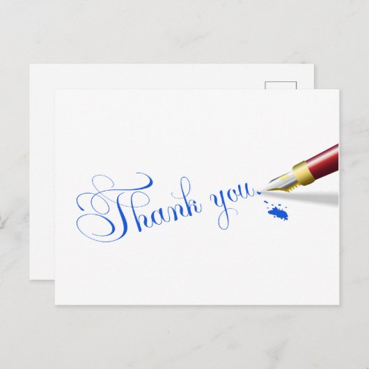 Elegant bedankscript briefkaart (Voorkant / Achterkant)