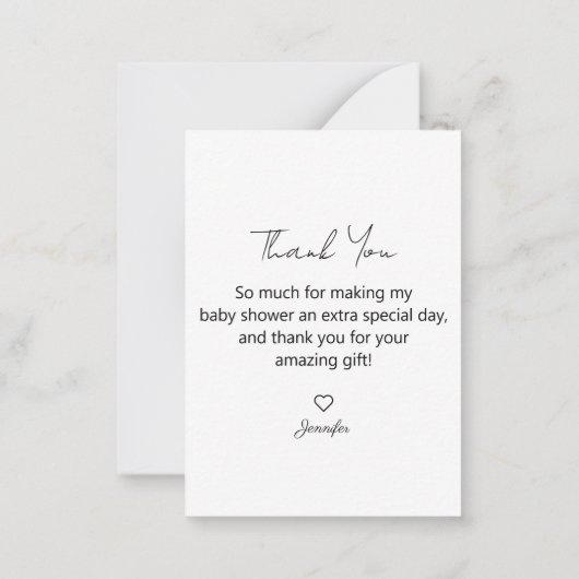 elegant bedankt baby shower 3 foto's collage notitiekaartje (Achterkant)