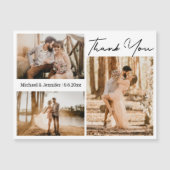 elegant bedankt drie foto's collage bruiloft magne (Voorkant)