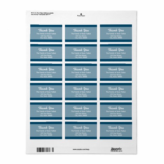 Elegant bedankt Etiket Kies je kleur 3 (Full Sheet)