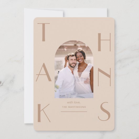 Elegant Bedankt Foto bruiloft Hartelijk dank (Voorkant)
