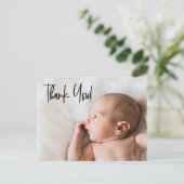 Elegant "Bedankt" Gepersonaliseerde Baby Geboorte  Briefkaart (Staand voorkant)