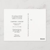 Elegant "Bedankt" Gepersonaliseerde Baby Geboorte  Briefkaart (Achterkant)