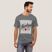Elegant Bedankt Heart Design Mannen T-shirt (Voorkant volledig)