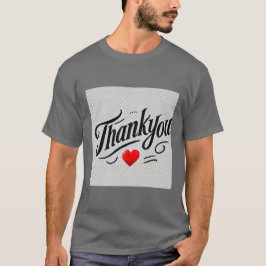 Elegant Bedankt Heart Design Mannen T-shirt