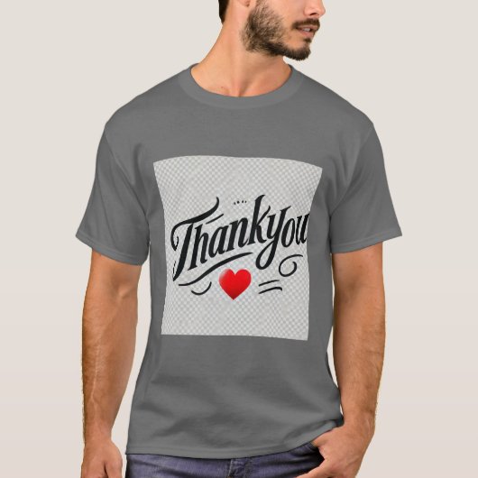 Elegant Bedankt Heart Design Mannen T-shirt (Voorkant)