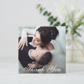 Elegant bedankt je bruiloft fotokaartje Square (Staand voorkant)