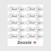 Elegant bedankt je moderne trouwscript sticker (Vel)