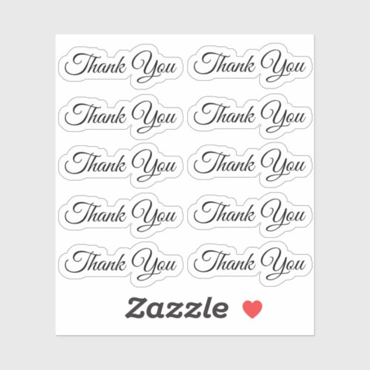 Elegant bedankt je moderne trouwscript sticker (Vel)