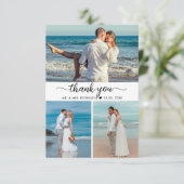 Elegant bedankt je script foto Collage Wedding (Staand voorkant)