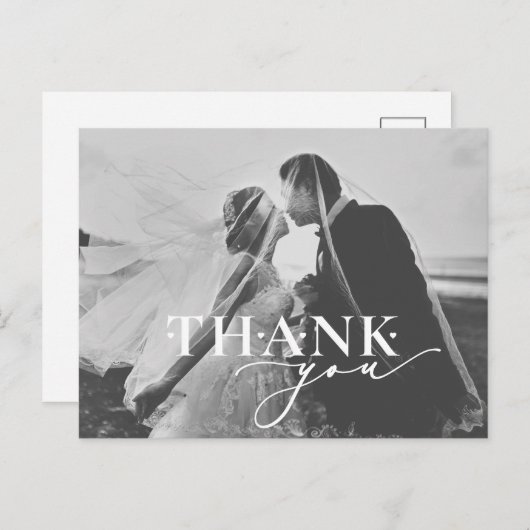 Elegant bedankt je script harthuwelijk briefkaart (Voorkant / Achterkant)
