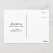 Elegant bedankt je script harthuwelijk briefkaart (Achterkant)